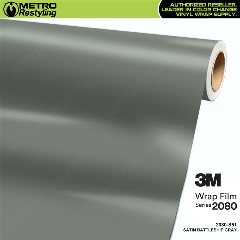 3M 2080 Satin Battleship Gray Vinyl Wrap, S51