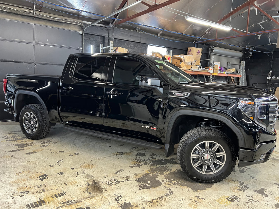 Rev Up Your Ride: Experience TRON Auto Lab's Ceramic Coating & Paint Protection Film on the 2024 GMC Sierra 1500 AT4 in Salt Lake City!